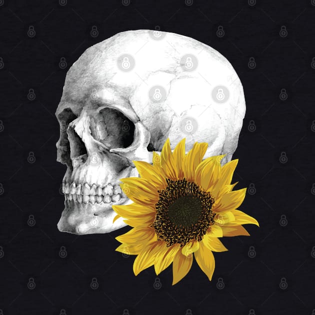 Sunflower Skull by scaredmuffin